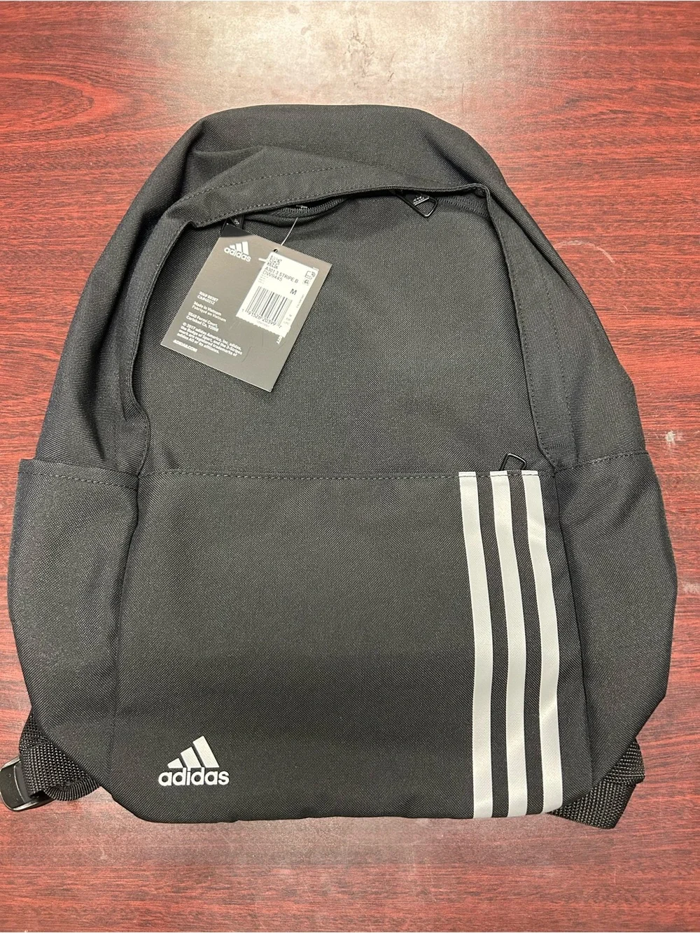 adidas Black Backpack with Silver Three-Stripe Accent